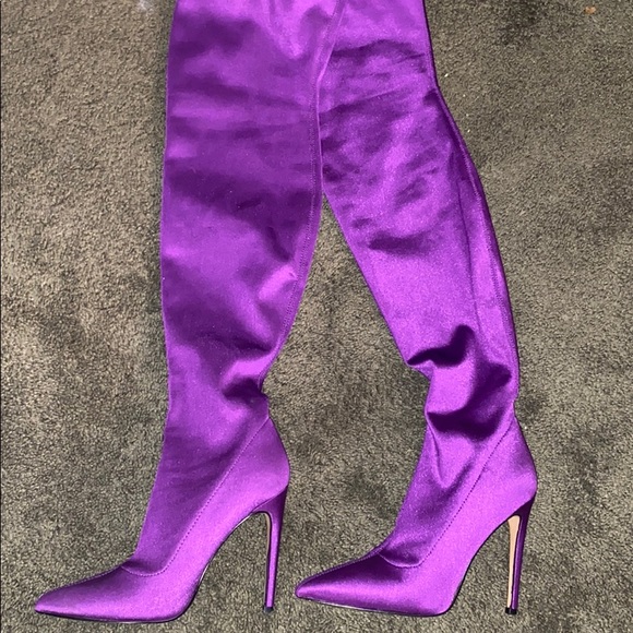 light purple thigh high boots